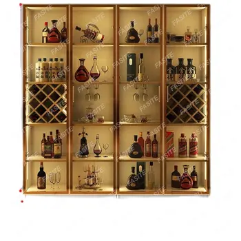 Современный минималистичный легкий роскошный домашний четырехдверный стеклянный шкаф со светло-белой многофункциональной маленькой винной полкой