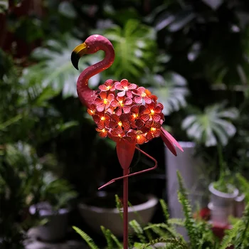 Солнечная светодиодная лампа Наружный светильник для ограждения Mental Flamingo, сад во внутреннем дворе, Солнечная светодиодная лампа, водонепроницаемый Наружный Декоративный Солнечный садовый светильник