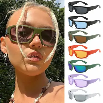 Солнцезащитные очки Y2K, велосипедные спортивные солнцезащитные очки, женские очки в стиле панк, мужские очки с серебряными зеркальными оттенками, модные очки UV400, велосипедные солнцезащитные очки