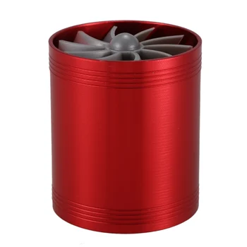 Турбонаддув с двойной турбиной, воздухозаборник, газовый вентилятор для экономии топлива для автомобиля (красный)