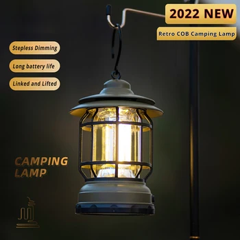 Удобный фонарь для кемпинга в стиле ретро, светодиодная лампа для глампинга, USB-зарядка, освещение палатки, Гостиная, Водонепроницаемое наружное освещение