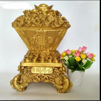 Украшение SHUN brass copper treasure bowl Rijin Fighting gold ingot Подарок к открытию магазина Lucky Jucai На новоселье