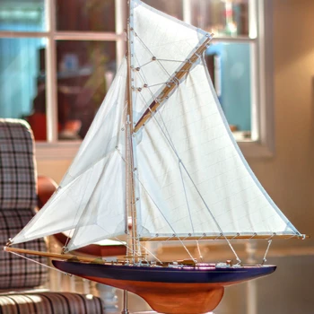 Украшение офиса, деревянная одномачтовая спортивная лодка, подарок на День рождения