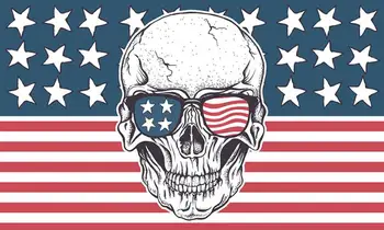 флаг в виде черепа 90 * 150 см с половиной звезды и половиной полосы, флаг Америки, БАННЕР с историей любого хобби