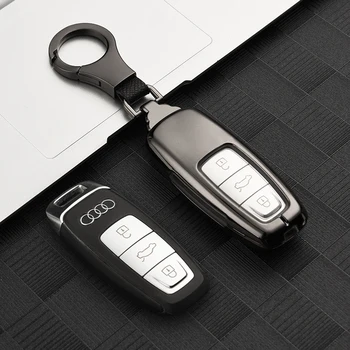 Чехол для Автомобильных Ключей из Цинкового Сплава Audi A6 A7 A8 Q8 E-tron C8 D5 A8L A6L 2018 2019 2020, Аксессуары для Защиты Автомобильных Ключей