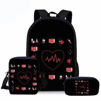 Школьные сумки с принтом медсестры в виде сердца для детей, мальчиков и девочек, рюкзак для начальной школы, детский рюкзак на плечо, большой рюкзак для подростков
