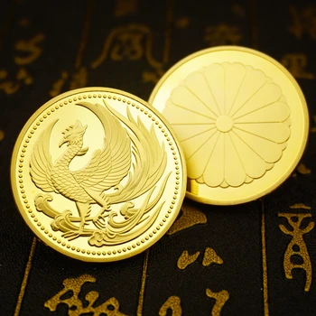 Япония Золотая Серебряная Бронзовая Памятная монета с эмблемой Феникса и Императорской Хризантемой Сувенирные монеты вызова